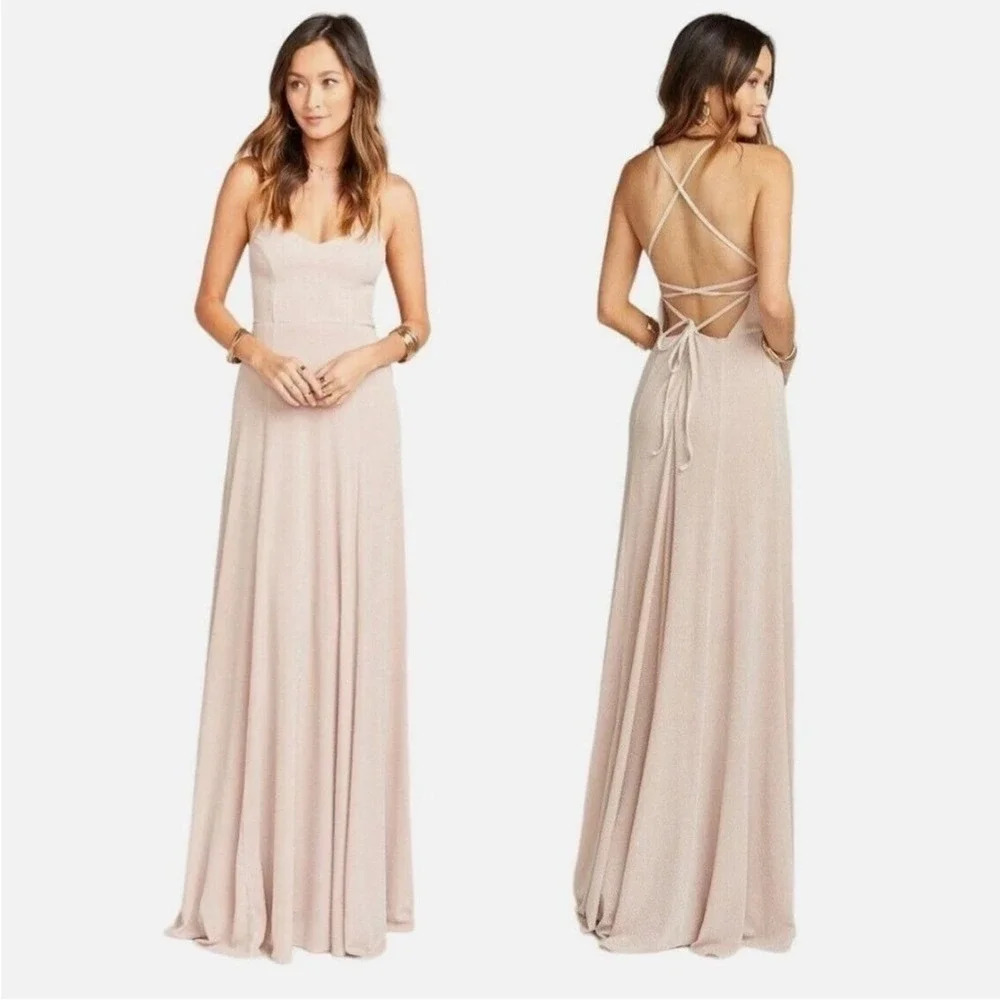 Show Me Your MuMu Godshaw Goddess Gown Dress Dancing Queen Shine Blush Size XL